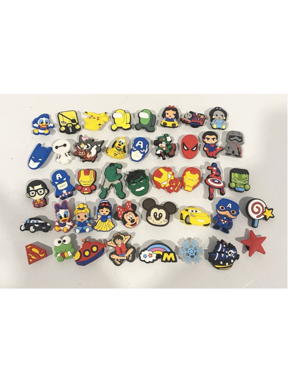 Lot of 43 Shoe Charms Croc Style Characters Disney Marvel Pokemon Mixed